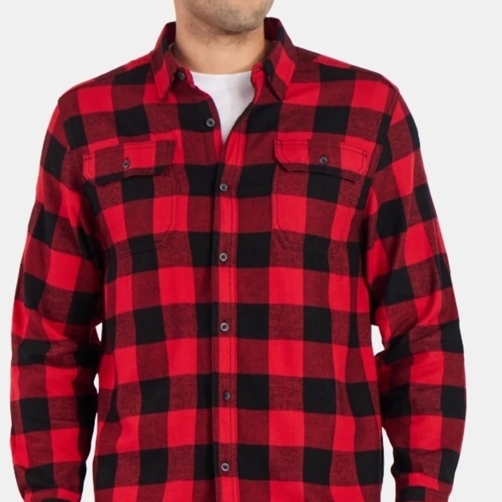 George Men's Red and Black Checkered Shirt